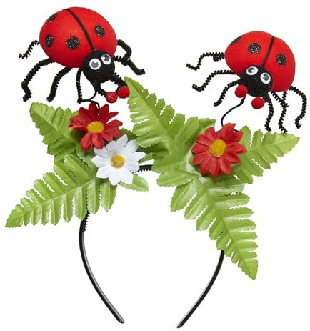 W WIDMANN MILANO Party Fashion 9413L - Haarreif Marienkäfer mit Blumen, Tiermotiv, Accessoire
