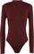 WearAll Womens Turtle Neck Bodysuit Ladies Long Sleeve Stretch Leotard Top - Wine - 12/14
