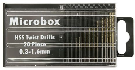 Miniaturbohrer-Set, 0,3...1,6 mm, 20 Bohrer