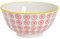Nicola Spring Patterned Cereal Bowl - Red - 16cm - Pack of 1 - Hand Printed Japanese Style Porcelain Serving Bowls for Dessert, Pasta, Cereal, Salad, Noodles, Soup