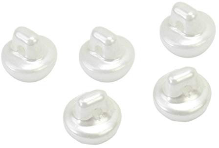 Runde Knöpfe, 10 mm, Kunstperle, gewölbtes Design, für Nähprojekte, Cremefarben/ Weiß, 50 Stück, weiß