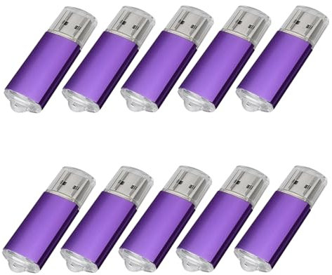 10 USB-Sticks, USB 2.0 Memory Sticks, Speicher-Sticks. violett 1 GB