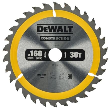 DeWalt DT1932-QZ Construction Circ Saw Blade, Yellow, 160 x 20 mm