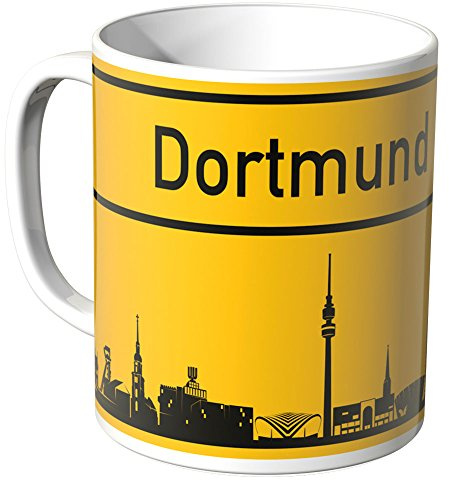 WANDKINGS® Tasse, Skyline Dortmund - Weiß