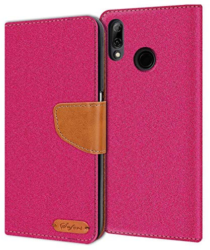 Verco Huawei P20 Lite Custodia per Cellulare, Caso Tessuto per Huawei P20 Lite Cover Tessilo Portafoglio Case, Rosa
