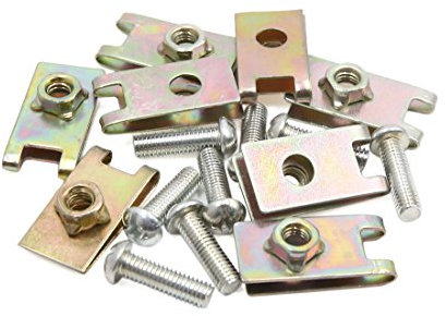 sourcing map 8Stk. Universal Feder Metall 5mm Lizenz Panel U-Clips Geschwindigkeit Nut mit Schrauben
