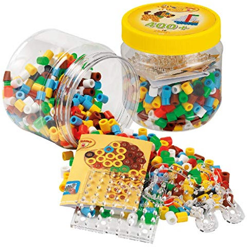 Hama Perlen 8790 Beads & Pegboards in tub Bügelperlen Maxi, Dose mit ca. 400 Perlen, Stiftplatten und Zubehör, Hund, bunt, Einheitsgröße
