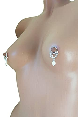 Handmade Nipplerings Non Piercing Nipple Rings with natural peach pearls | Faux Piercing, Bijoux de Corps, Deux Pièces, Perles Naturelles