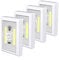 Lzonunl Wardrobe Light, Super Bright Stick On Night Light, Battery Operated Cupboard Lights, Stick Anywhere, Cordless LED Under Cabinet Light for Closet, Attic, Shed, Basements, Hallway(4 Pack)
