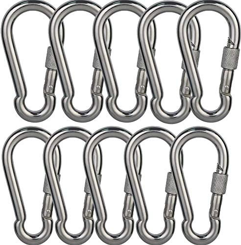 Karabinerhaken Phego 10 Stück Karabiner Haken mit Schraubverschluss für Camping, Angeln, Wandern