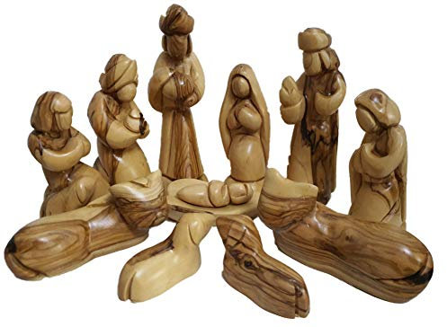 Bethlehem Gifts TM Geschnitzt aus Bethlehem Olivenholz Weihnachtskrippenfiguren (12,7 cm Figuren ohne Gesichter)