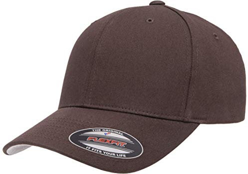 Flexfit Herren Cotton Twill Fitted Cap Baseballkappe, Braun, L/XL