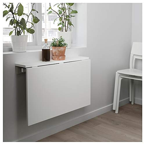 BestOnlineDeals01 NORBERG Table murale à abattants Blanc 74 x 60 cm Durable et facile d'entretien Table murale Table à manger Tables & bureaux Meubles respectueux de l'environnement