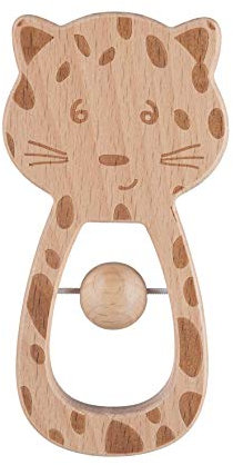 Bebeconfort, Hochet éveil pour bébé gling-gling en bois FSC, Hippo, Safari