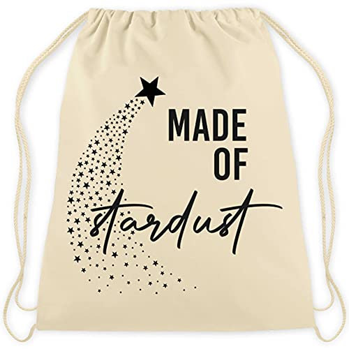 Papierdrachen Turnbeutel für Freizeit, Sport und Junggesellenabschied - Made of stardust - Canvas bedruckt mit Kordelzug - liebevolles Design