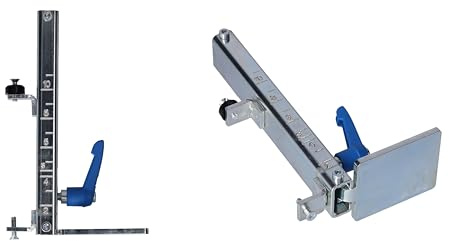 RABO variabler Höhenanschlag mit C-Schiene 0–11 cm | 1 Paar stufenlos verstellbar per Schnellklemmhebel | Zubehör/Ersatzteil für verstellbare RABO Abziehschiene 1045