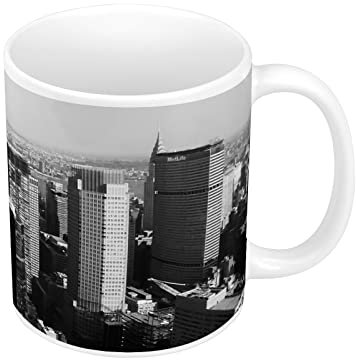 French Unicorn Mug Tasse New York Photo Noir et Blanc Ville USA Etats Unis