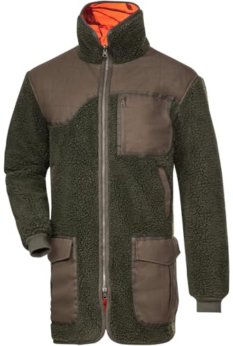 Wald & Forst Faserpelz-Wendejacke Signalcamo/Oliv S