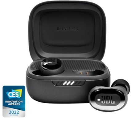 JBL Live Free 2 - Auricolari wireless con cancellazione del rumore, fino a 35 ore di riproduzione, 6 microfoni per chiamate perfette con zero rumori, impermeabili IPX5, tubi ovali per un migliore