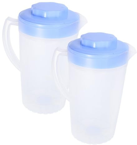 2 Pz Bollitore Freddo Con Coperchio Bollitore Per Succhi Di Casa Distributore Di Bevande Caraffe Per Bevande Barattolo Di Tè Solare Ice Tea Pitcher Vino Lattiera Bocca Grande Pp