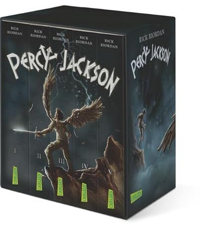 Percy Jackson Band 1-5 im Schuber + 1 exklusives Postkartenset