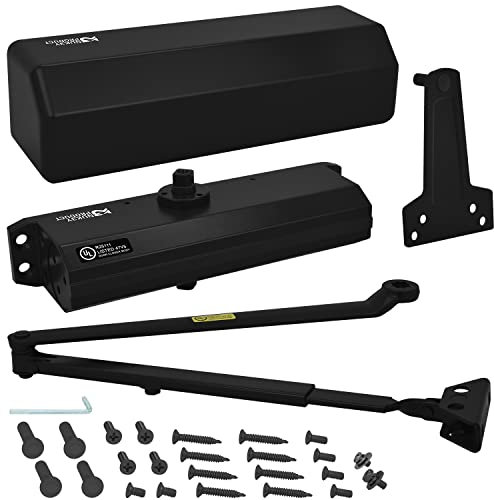 Nuk3y 9000 Series Grade 1 Heavy Duty Door Closer, Multi-Mount, Adjustable Size 1-6, ADA Compliant, UL Listed, Black