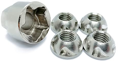 Anti-theft Security Nut Set M6 Trox 304 Stainless Steel | Winch | Tamper Proof | Reusable Shear Nut | Light Bar | E Bike