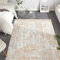 TOPICK Teppich Abstrakt Kurzflor Dünne Teppiche Bunt Verwischt Geometrisch Gitter Design Teppichläufer Braun Schlafzimmer Wohnzimmer Esszimmer Arbeitszimmer Büro Läufer Faltbar 90x150cm Taupe