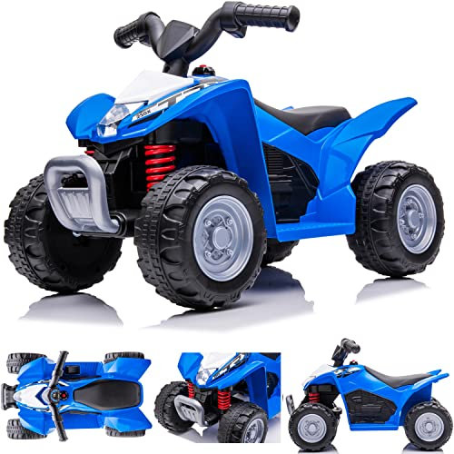 Kinder Elektroauto Quad, 3km/h, Kinderquad, Rutschauto fur Kinder ab 18 Monaten, Led Lampe, Spielzeug, Electroroller (Blau)