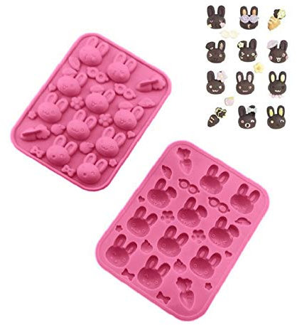 Schokoladenform Silikon Ostern Osterhase Schokoladenform Ostern Bunny Silikon Form Silikonform Hase 3D Silikon Kaninchen Form Mini Kaninchen Formen Hasenform für Ostern DIY Ostern Geschenk