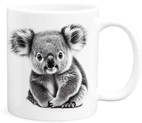 Koala Tasse Geschenk für Freundin Kinder oder Familie Kaffeetasse Kaffeebecher Keramiktasse mit süßem Koala Bär