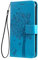 SEAHAI Coque pour Realme Note 50 / Realme C53 / Realme C51 Etui Portefeuille, Joli Rétro Feuilles et Chat Embossée Premium PU Cuir Housse Flip Cover, Étui Antichoc Case, Bleu