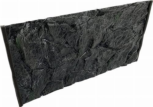PLASTIKO - Aquarium Hintergrund 3D I Rückwänd 150x50 cm I Leicht zu Montieren und Reinigen I Keine Verklebung Erforderlich I Sicher für Tiere I Grau mit einem Muster aus Niedrigen Steinen