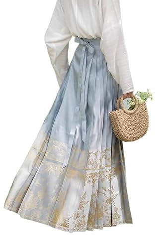 TOSHIKII Jupe de Visage de Cheval pour Femmes Jupe à Cheval Traditionnel Jupe de Visage de Cheval Chinois Ming Dynastie Longue Jupe