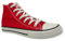 Zapatilla Roja Lona de Mujer | Cordones Blancos | Suela Goma | Puntera Goma Blanca |889 | Zapatillas Altas