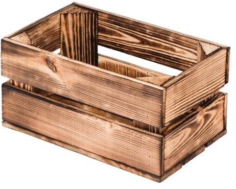 LAUBLUST Caisses en bois vintage flammé | Caisses à vin, caisses à fruits et légumes | M - env. 30 x 20 x 15 cm | Caisses de décoration & pour la fabrication de meubles