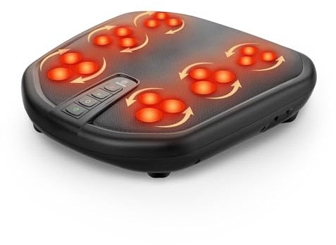 COMFIER Shiatsu Foot Back Massager with Heat, 4D Kneading Foot Warmer for Plantar Fasciitis, Gifts for Women Men, Lower Back Massagers for Pain and Circulation