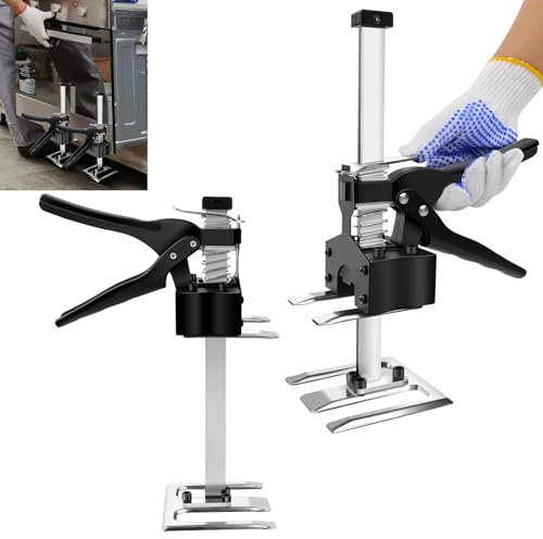 2PCS Furniture Jack Lifter Multi-Function Height Adjustment Lifting Device, 29cm Door Lifter Tool Hand Lifting Jack Tool Up To 170kg Board Lifter Cabinet Jack Wall Tile, Height from 17CM