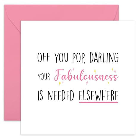 Central 23 Abschiedskarte für Frauen – Your Fabulousness Is Needed Elsewhere – Lustige Abschiedskarten für Kollegen, beste Freundin, Chef, Kollegen, Glückwunschkarte – kommt mit Aufklebern