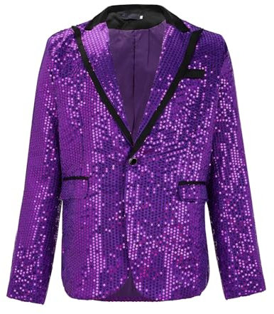 liaddkv One Casual Paillettes Cappotto per Uomo Cappotti & Giacche per Vestito Uomo Impermeabile, Lilla, L