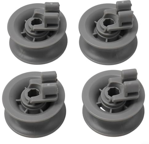 CNANRNANC 4 x Dishwasher Upper Basket Wheels for Bosch, Siemens, Balay, Neff, Constructa, Indesit, Junker, Beko, ABS, Grey, Dishwasher Wheel, Dishwasher Rack Wheels, Dishwasher Wheels