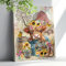 Hochlandkuh Badezimmer-Dekor, Wandkunst, Bauernhaus, rustikale Kuh, Sonnenblumen, Scheune, Windmühle, Bilder, Leinwand, Wanddekoration, lustige niedliche Tiere, Blume, gerahmtes Kunstwerk für