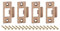 sourcing map 4Pcs Door Strike Plate, 70mm x 40.3mm Stainless Steel Latch Deadbolt Replacement Lock Strike Plate for Door Frame Door Jamb Reinforcement, Rose Gold