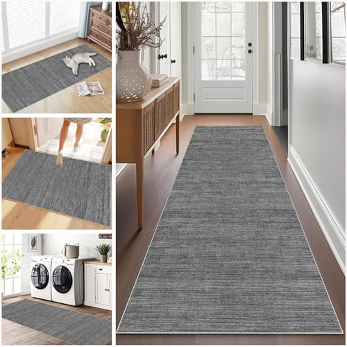 90 x 180 cm, Tapis de Passage Couloir Long, Tapis Cuisine Devant Evier Antidérapant et Lavable, Tapis d Entree Interieur Tapis Escalier, Tapis de Couloir, Buanderie, Cuisine, Paillasson d'entrée