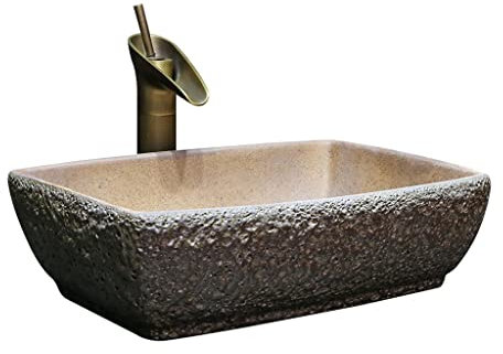 EPOTRDCV Vasque à Poser pour Salle de Bain Vasque à Poser pour Salle de Bain Vasque à Poser de Style Chinois Vasque à Poser en céramique rétro Vasque à Poser