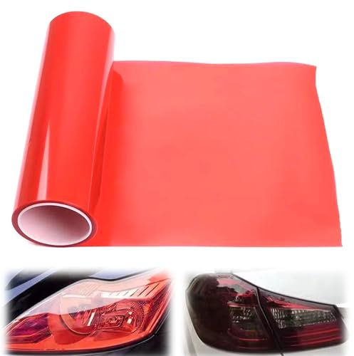 Scheinwerfer Folie,2-Rollen Tönungsfolie,120x30cm Selbstklebende Folie Rot,Tönungsfolie Auto,Auto Folie Rot,Tönungsfolie für Auto Rücklichter Nebellichter,Scheinwerfer Tönungsfolie