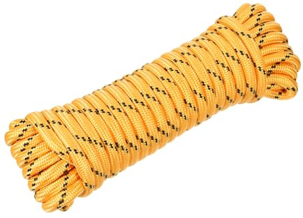 Rebower 1/2 49ft Diamond Braided Ropes Orange Nylon Rope Polypropylene Flag Pole Cord Utility String,[for Camping and Hiking, Indoor and Outdoor Use]