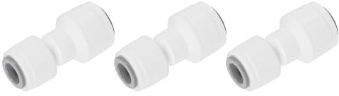 QUARKZMAN 3 raccordi Push to Connect, 5/16 OD x 3/8 OD, tubo e attacco rapido, in plastica, per sistema di acqua RO, bianco (8-10 mm)