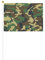 Bandera pequeña con estampado de camuflaje militar verde para desfiles, Mardi Gras, pancarta personalizada (6 piezas)