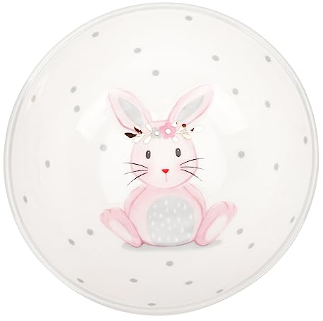 Cabilock Easter Bunny Ceramic Plate Tableware Lovely Rabbit Design Bowl for Dessert Salad Shallow Bowl to Decorate Easter Party Table